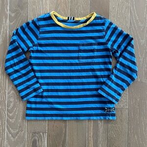 Joules Boys Size 6 Blue & Navy Stripe Long Sleeve Shirt